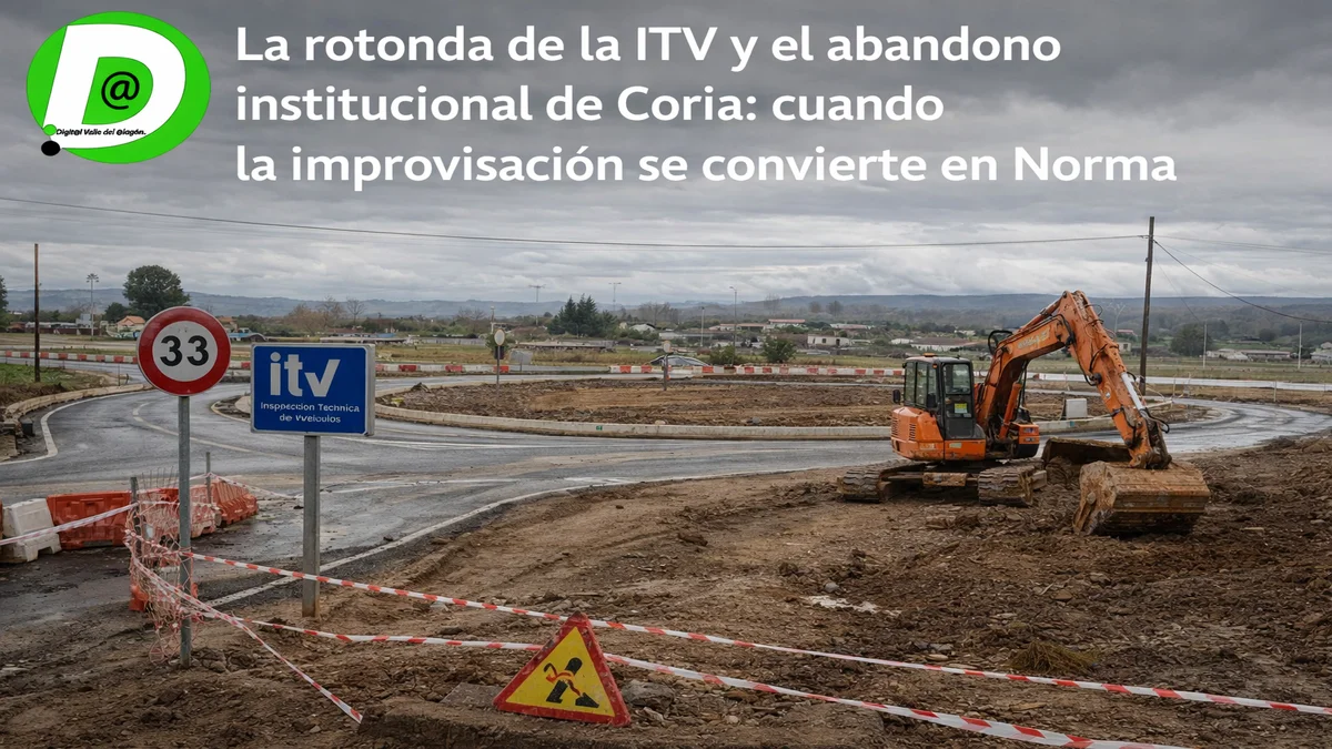 La rotonda de la ITV y el abandono institucional de Coria: cuando la improvisación se convierte en